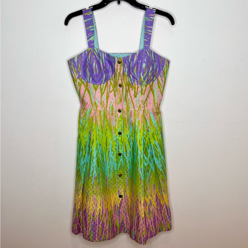 Muse Abstract Floral Print Bustier Dress